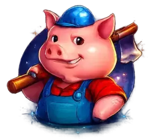 Cochon ouvrier avec une hache